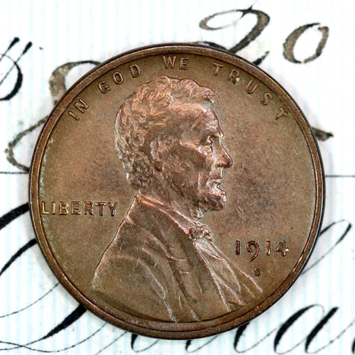 * 1914-D * CHOICE AU+/UNC LINCOLN WHEAT PENNY * FROM ORIGINAL COLLECTION