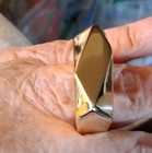 Modernist Geometric Unisex Ring Architectural High-Polished Golden Finish SZ 9 — photo 3