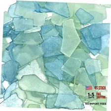 Sea Glass for Crafts, Decor  Vase Filler, 25oz Frosted Aqua  Coastal Mix