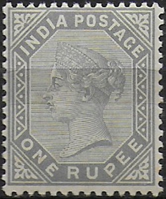 1883 Indien Victoria 1r. schiefer postfrisch sg Nr. 101