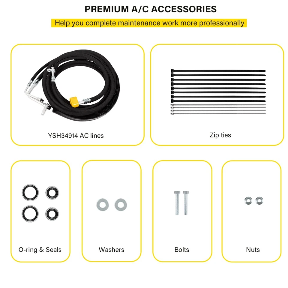 Juego de mangueras de línea de aire acondicionado trasero YSH34913 para GMC Yukon Cadillac Escalade Chevrolet Tahoe Foto 2 de 4