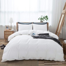 100 Cotton Oversized King plus 3 Piece Duvet Cover set 128x120 inch Breathab...