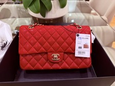 NEW IN BOX w/ TAGS  RED CAVIAR LEATHER Chanel Medium Classic Flap Bag