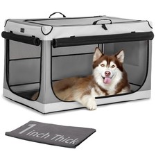 Portable Dog Crate for Large Dogs,   40" Soft Dog Travel Crates with Lockable...