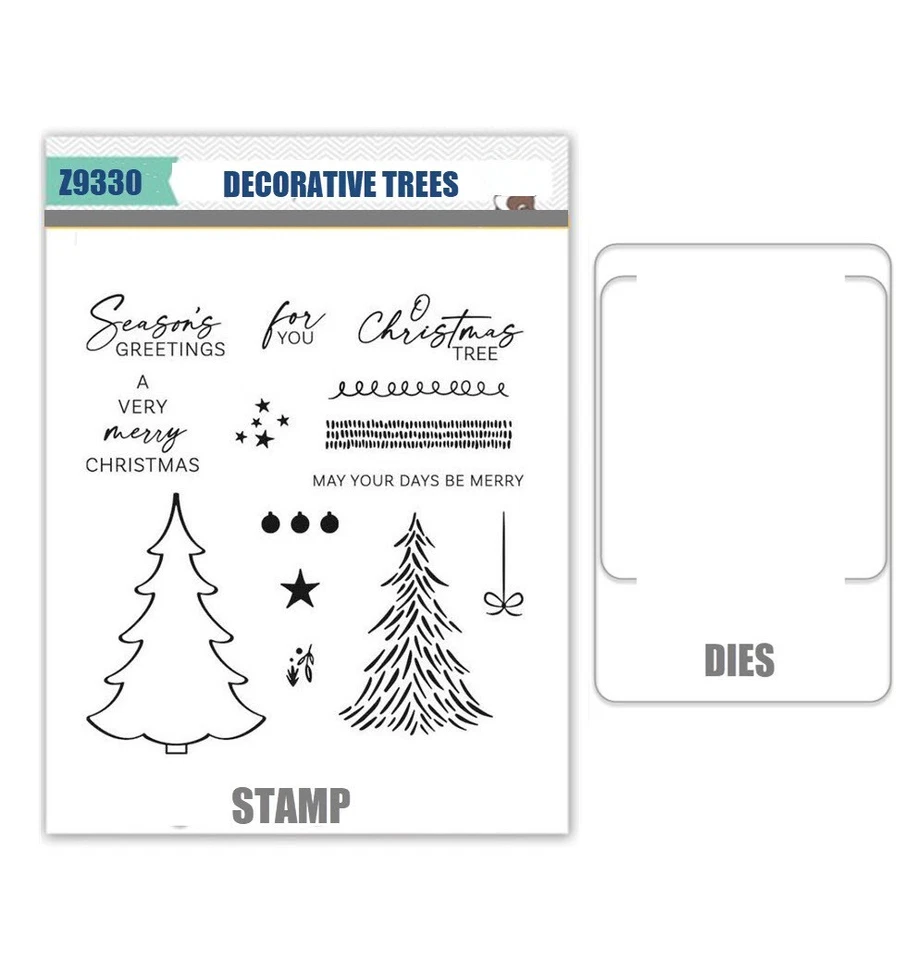 DECORATIVE TREES Stamps and Metal Cutting Dies DIY Scrapbooking Album Paper Card - Image 3 of 3