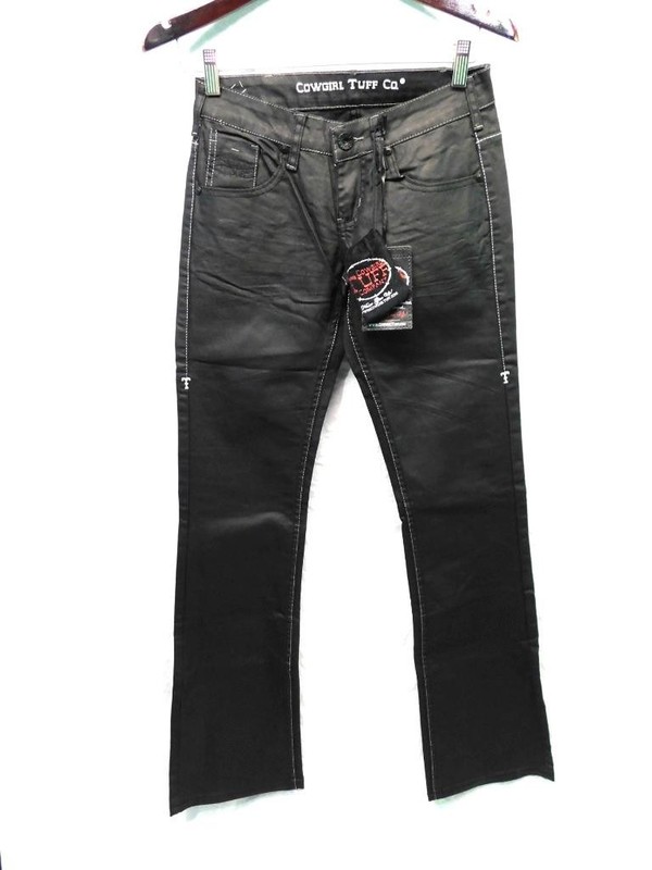 Cowgirl Tuff 25 x 35 NWT Blackout Black Bootcut Western Rodeo Jeans Long Tall