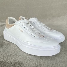 Image of Skechers Cordova Classic Court Shoes Womens Size 9.5 White Vegan Memory Foam NEW