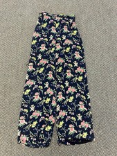 Vintage EMANUEL UNGARO Parallele Floral Print Silk Pants Womens Size 6 Italy