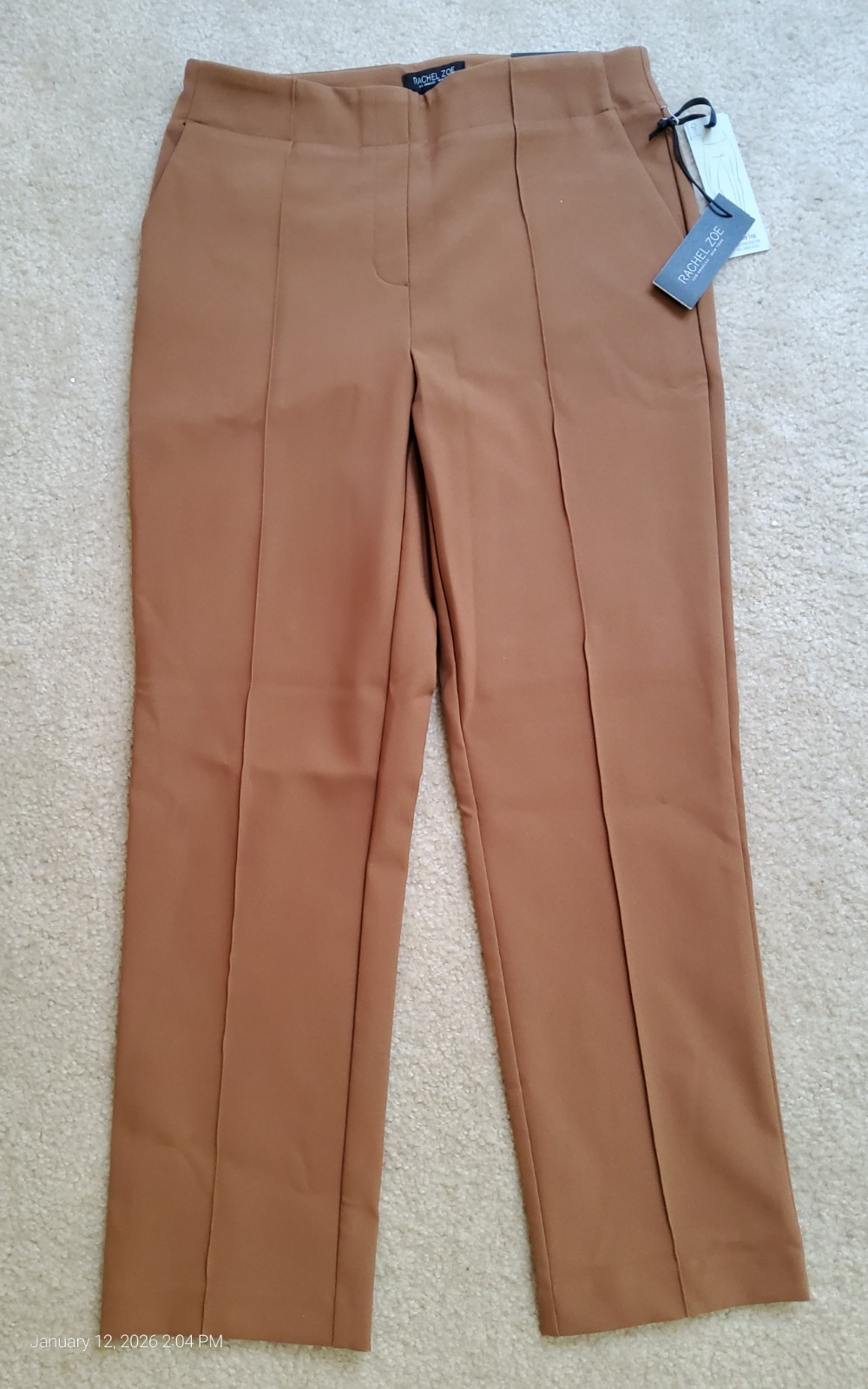 Rachel Zoe Toffee Slim Leg Pullon Pants Sz 8