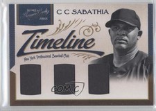 2011 Playoff Prime Cuts Timeline Materials Trios 24/25 CC Sabathia #34 HOF 1h3