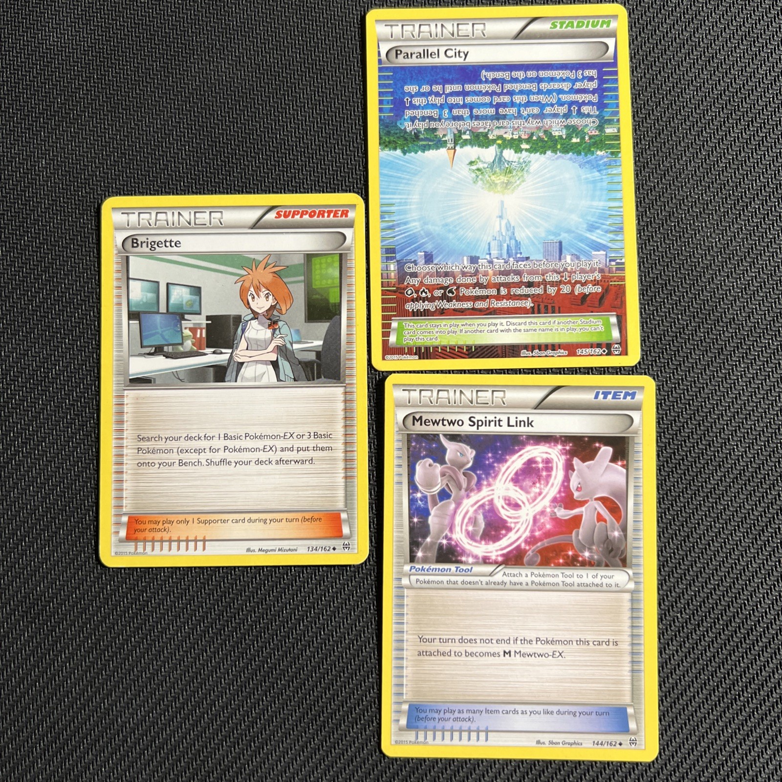 Mewtwo Spirit Link 144/162 Parallel City 145/162 Brigette BREAKThrough Pokemon 3