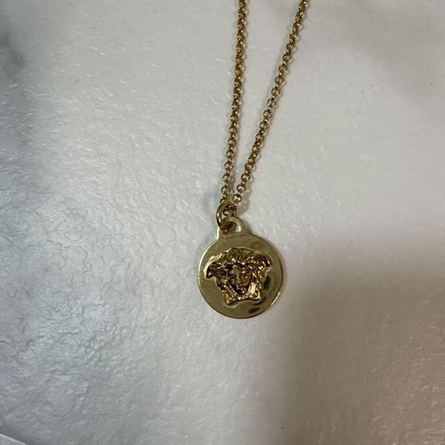 versace collana Medusa pendenti oro con scatola beauty accessori unisex Auth