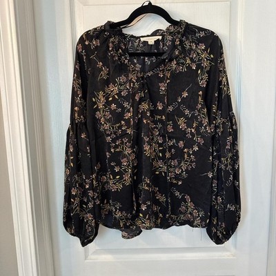 Lovestitch Silky Flower Print Blouse - Size Medium