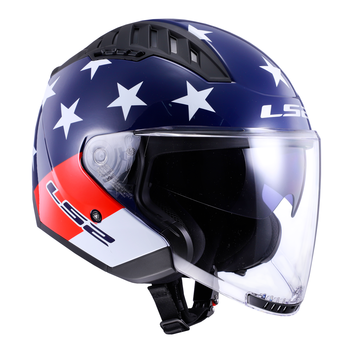 LS2 Copter 3/4 Open Face Street Motorcycle Helmet American Red/White/Blue XLarge 6934432828922