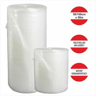 Luftpolsterfolie 50cm x 50m und 100cm x 50m Blasenfolie Noppenfolie Knallfolie