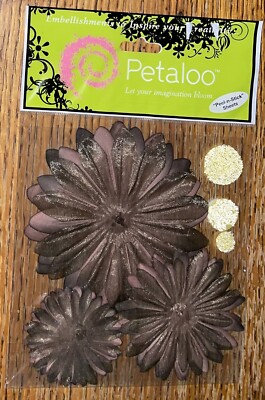 Petaloo Flora Doodles Coll. Flowers Scrapbook Daisy Layers Peel-N-Stick Sheets