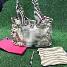Rare Bella Tunno Boss Bag 5-in-1 Diaper Bag Tote Gold Striped 165 Fast Shi