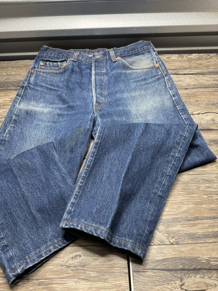 Vintage 80s Levis 501xx Denim Made In USA Jeans 35x32 Fit Button