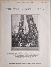 1900 Print Boer War Südafrika – Tintagel Castle Verlässt Southampton