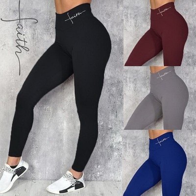 Damen Push Up Leggings Stretch Leggins Sport Yoga Hose Jogging Trainingshosen DE