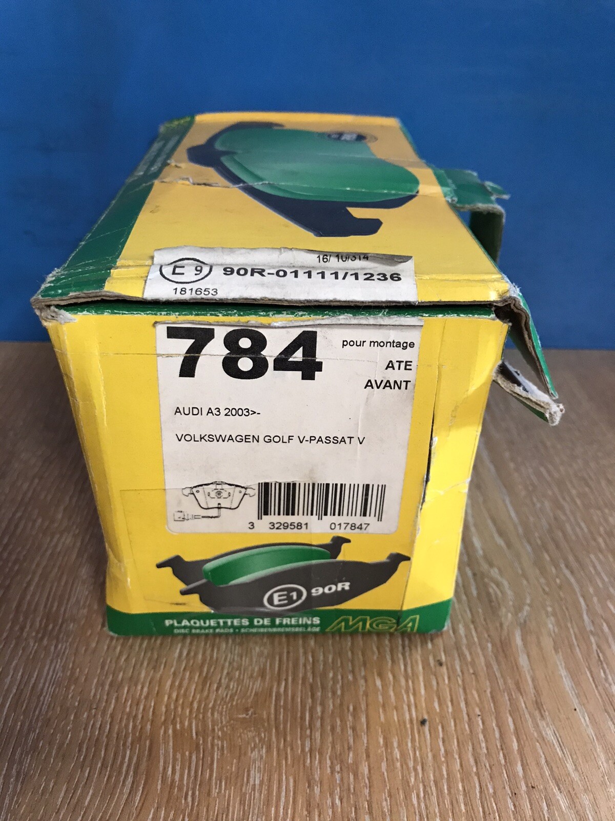 Plaquette de frein MGA 1K0698151B pour montage ATE avant Audi