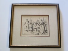 ANTIQUE KATHERINE MERRILL ETCHING SIGNED PORTRAIT LIMITED LISTED POISSONIERS