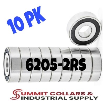 6205 2RS C3 EMQ Precision Rubber Sealed Bearing Ball Bearings 25x52x15 - 10 Pcs