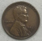 1931-S Lincoln One Cent. .01.  Very Fine.