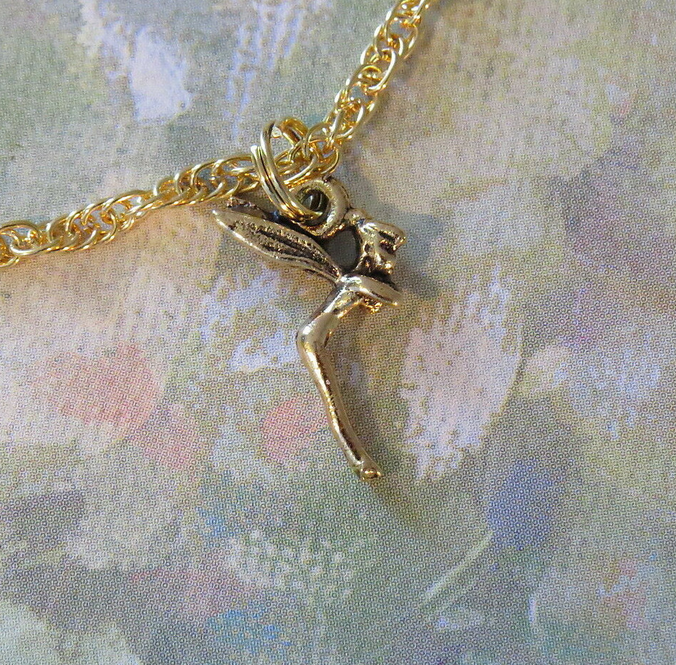 Tinkerbell Anklet Disney's Tinker Bell Fairy 24 Karat Gold Plate