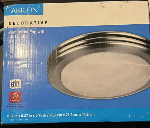 Akicon Quiet Bathroom Exhaust Fan with LED Light 80CFM 2.0 Sones Round