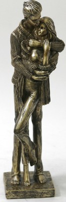 Large Silver Embrace Romance Couple Diamante Sculpture ...