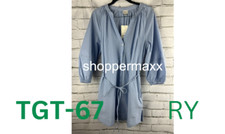 Women's Balloon 3/4 Sleeve Mini Shirtdress - A New Day Blue/White Striped, S
