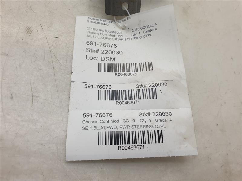 1719 TOYOTA COROLLA POWER STEERING CONTROL MODULE CHASSIS ECM ASSEMBLY
