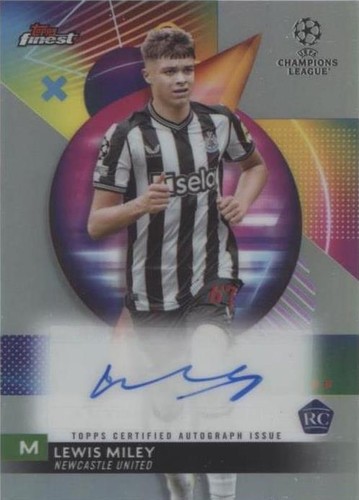 2023-24 TOPPS FINEST UEFA LEWIS MILEY RC SKY BLUE #28 Ser #241/275 