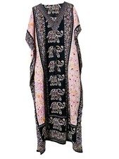 Black-Long-Kaftan-dress-Hippy-Boho-Maxi-Plus-Size-Women-Caftan-Tunic-Night Dress