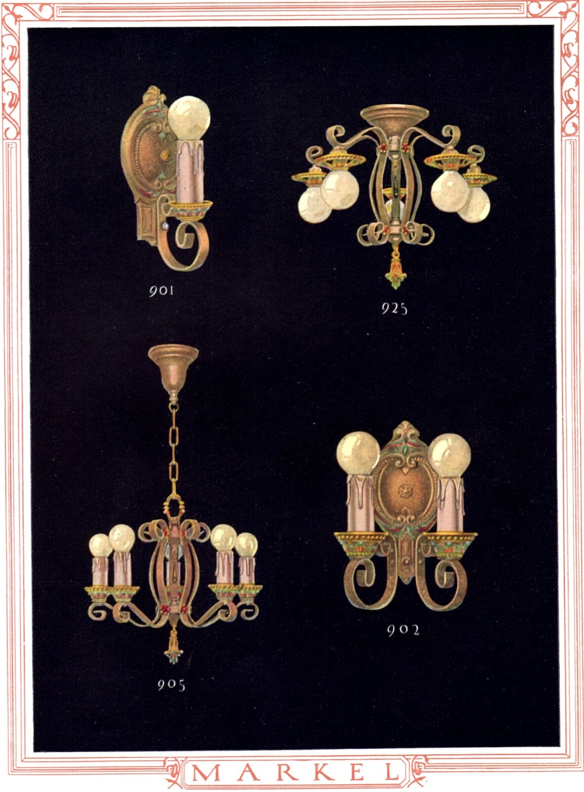 5 pcs 3" Round 25w AMBER Painted Bulbs for Antique or Vintage Art Deco