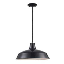 Bel Air Lighting Sherman 1-Light Black Pendan...