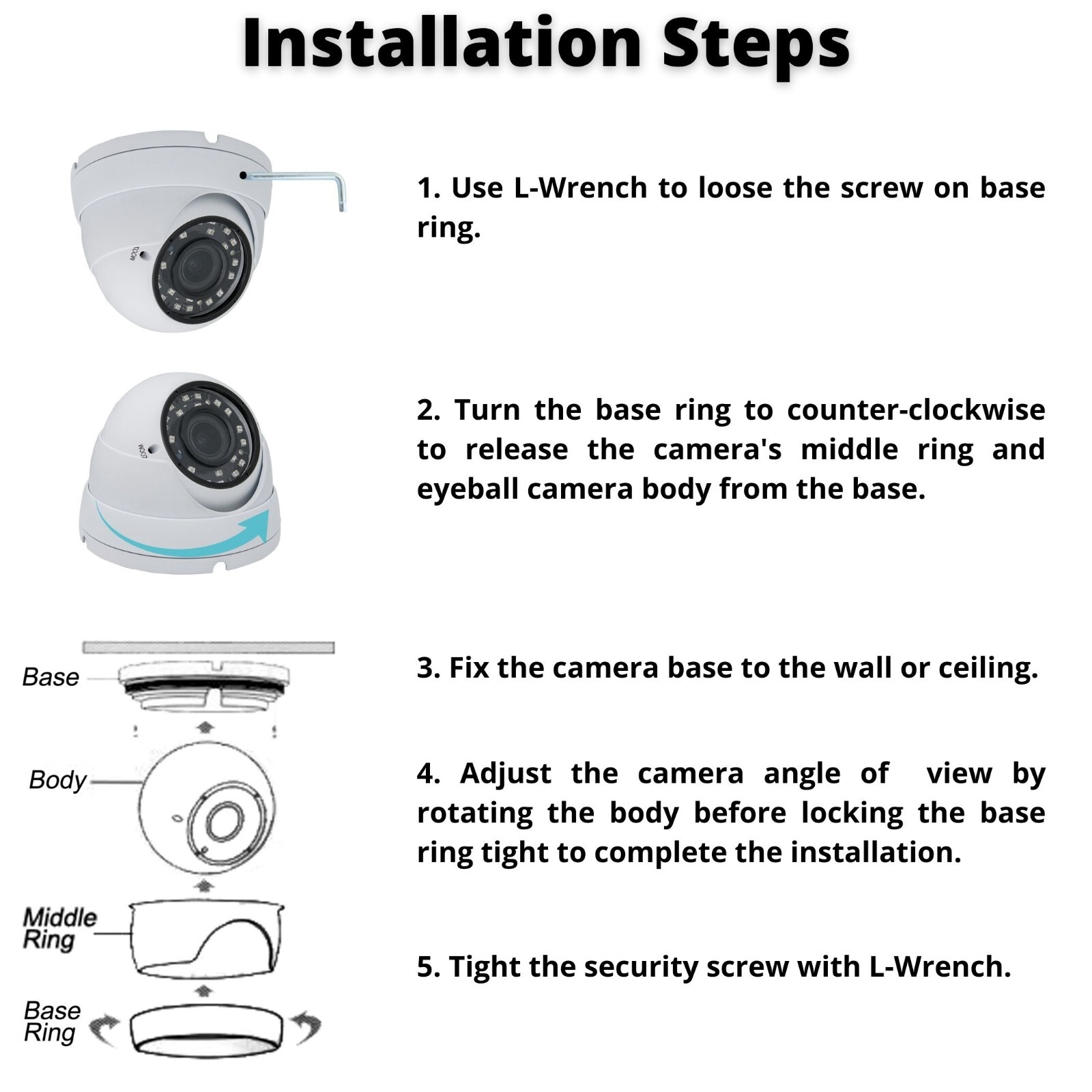 Evertech 16x 1080p HD Outdoor Indoor Manual Zoom Lens Night Dome Security Camera
