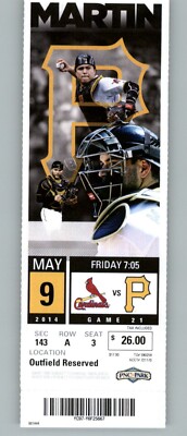 St Louis Cardinals vs Pittsburgh Pirates 5/9/2014 Full Ticket - Starling Marte