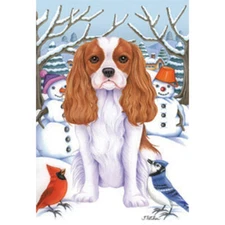 Cavalier King Charles Spaniel Winter Decorative Flag