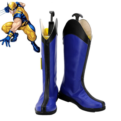 X-men Costume Shoes Wolverine Cosplay Blue Men Boots