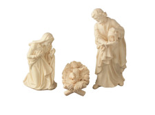 Holz Krippen Figuren 4er-Set HEILIGE FAMILIE H 9,5cm geschnitzt natur neu Hl. KO