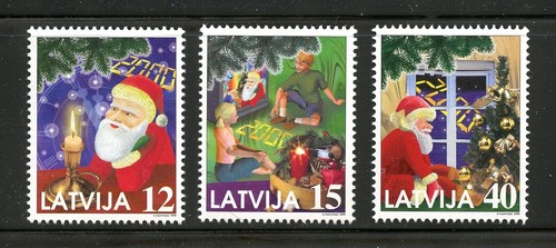 Latvia Complete MNH Set #499-501 Christmas 1999 Stamps