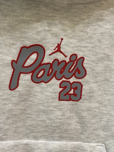 NIKE GIRLS AIR JORDAN PARIS SAINT GERMAIN BIRCH HEATHER PULLOVER | Youth Large - Picture 4 of 8