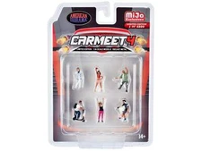 "Car Meet 4" 6 piece Diecast Figure Set for 1/64 Scale Models by American Dioram