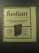 1960 Webster's New World Dictionary Advertisement - fustian