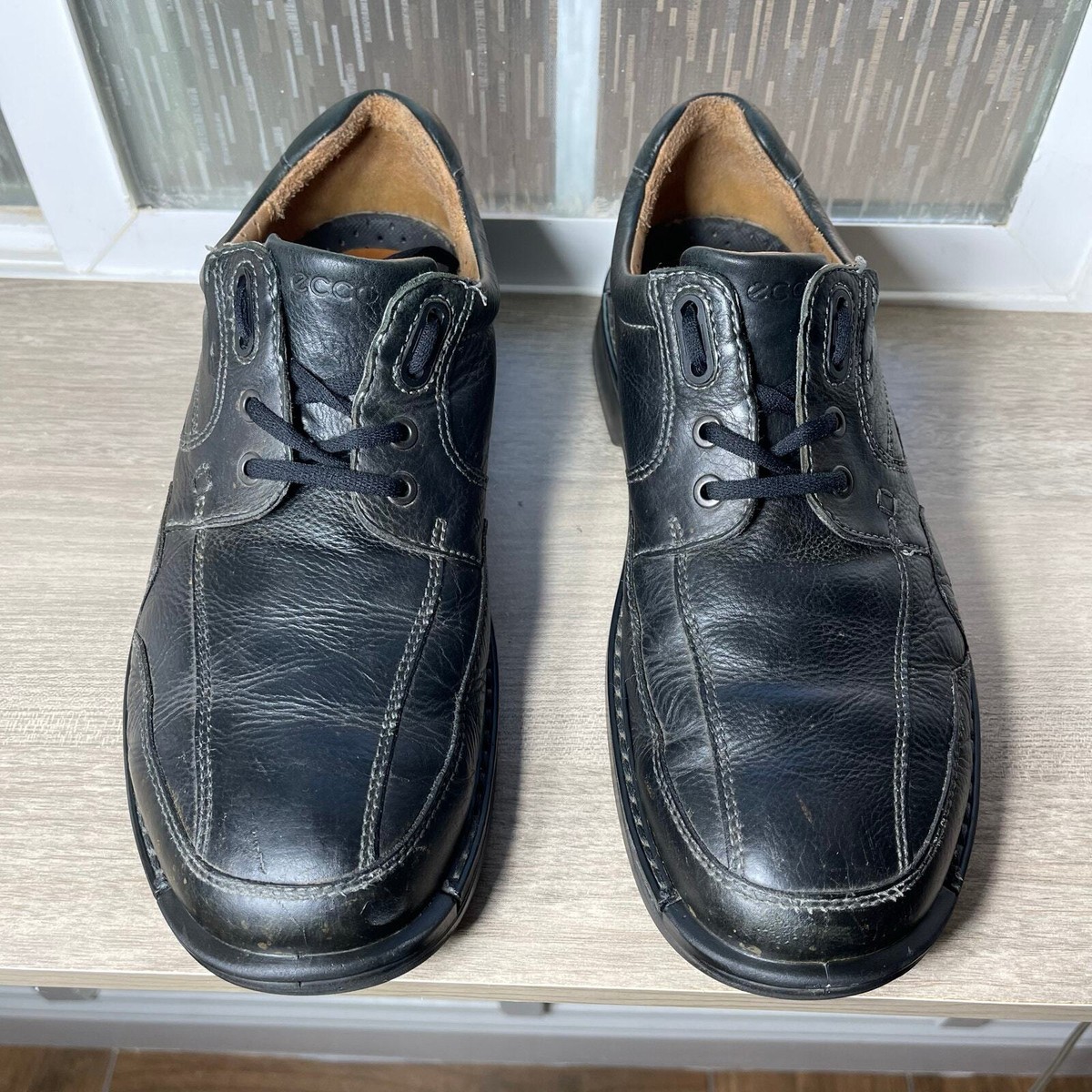 Ecco Men\'s Black Lace-Up Oxford Work Shoes ECCO Helsinki 20 Easy Slip Apron Toe Tie Men main image 2
