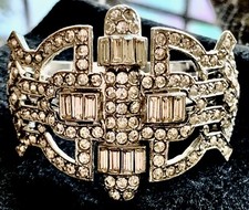 Rare KENNETH JAY LANE KJL Clear Rhinestones Crystals Silver Hair Clip Barrette