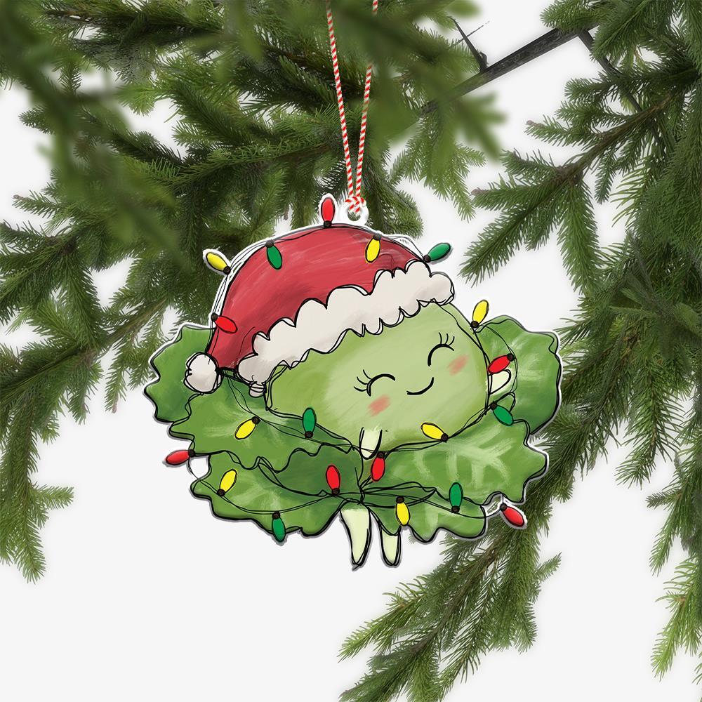 Lovely Cabbage Christmas Flat Ornament  Cabbage Xmas Car Ornament Gift Decor