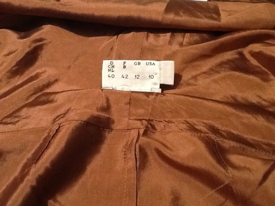 Max Mara 裙套装 2 件 Pianoforte 100% 真丝,金属棕色,意大利 尺寸 44 — 第 4/4 张图片